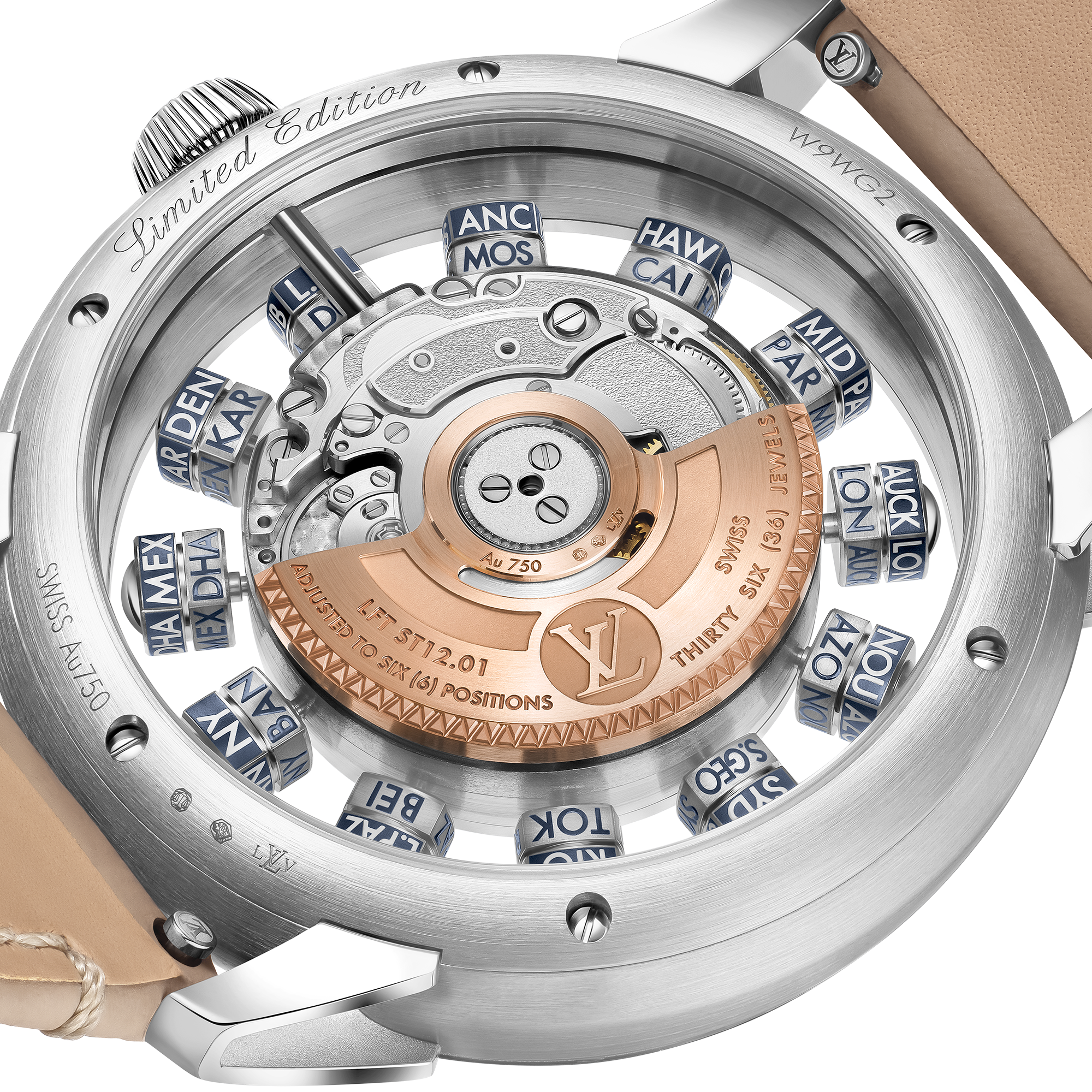 Tambour Taiko Spin Time Air Antipode, Automatic, 42.5mm, White gold  in Watches