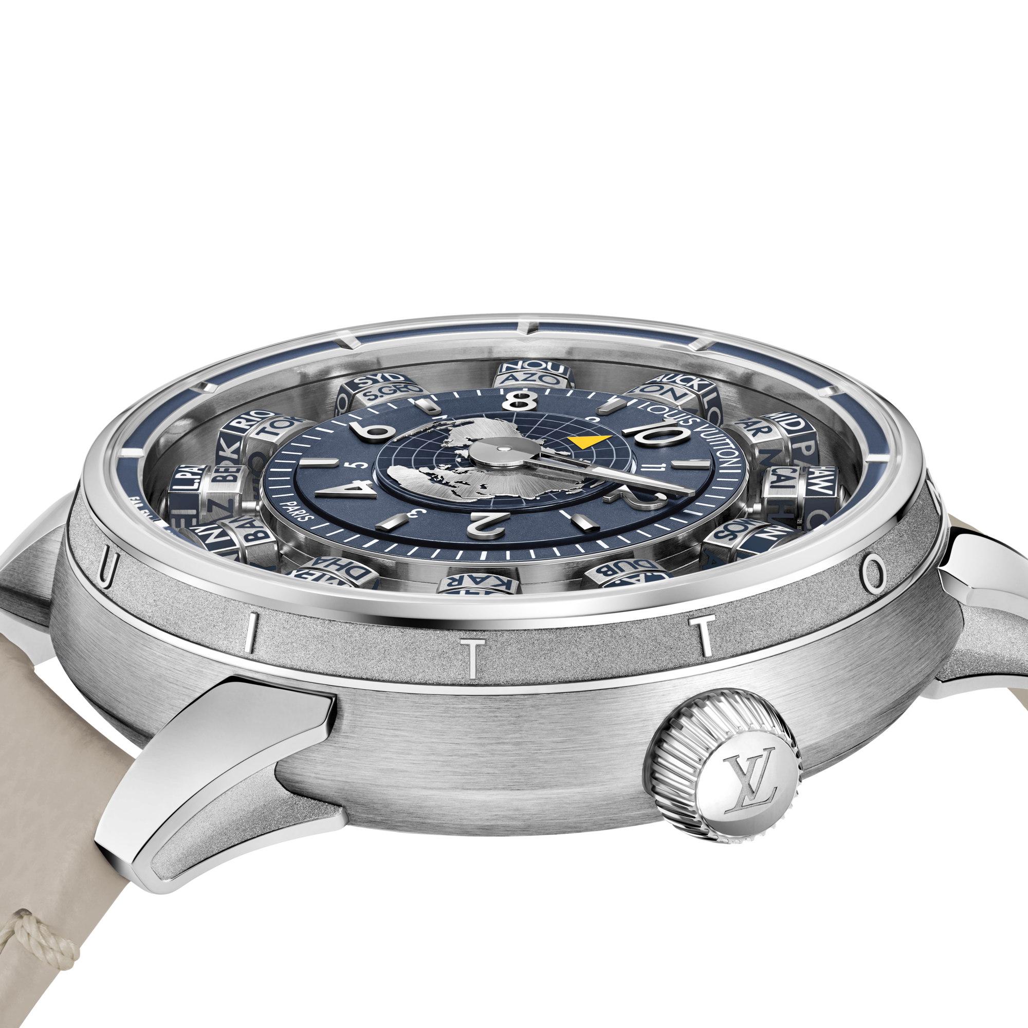 Tambour Taiko Spin Time Air Antipode, Automatic, 42.5mm, White gold  in Watches