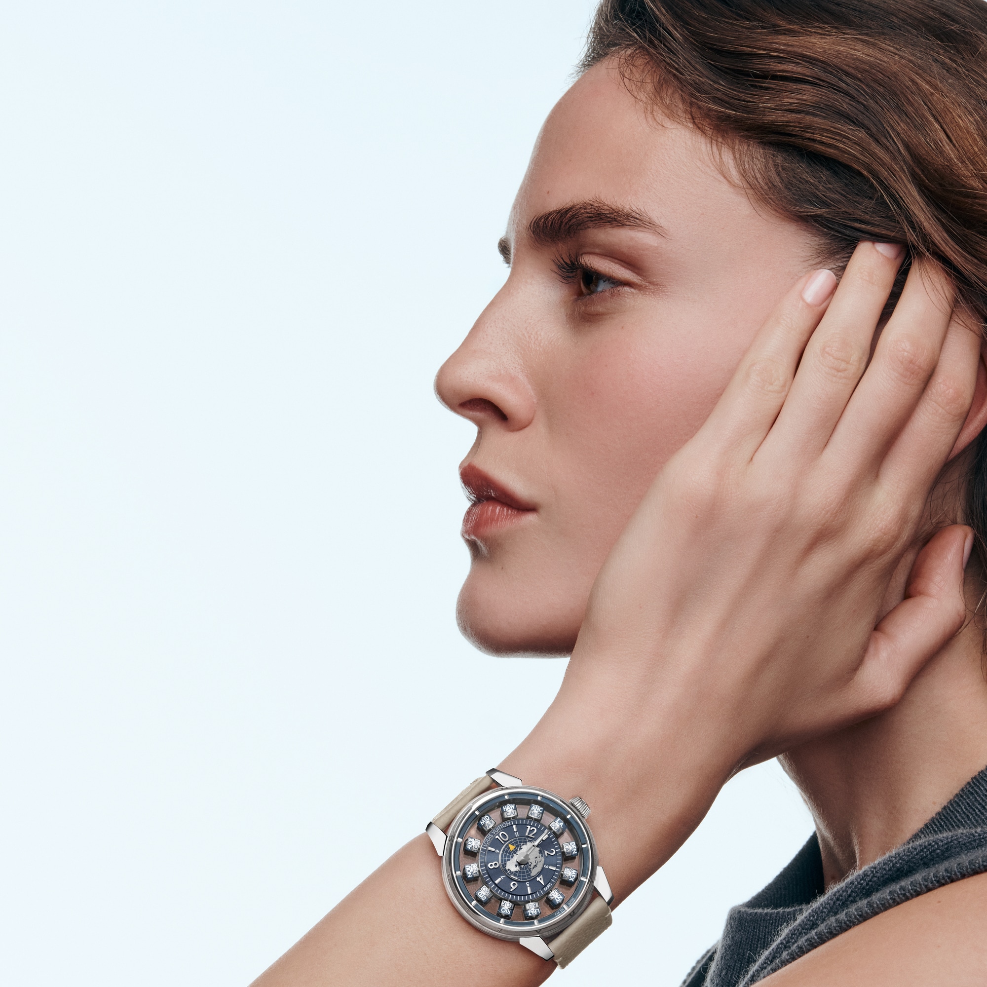 Tambour Taiko Spin Time Air Antipode, Automatic, 42.5mm, White gold  in Watches