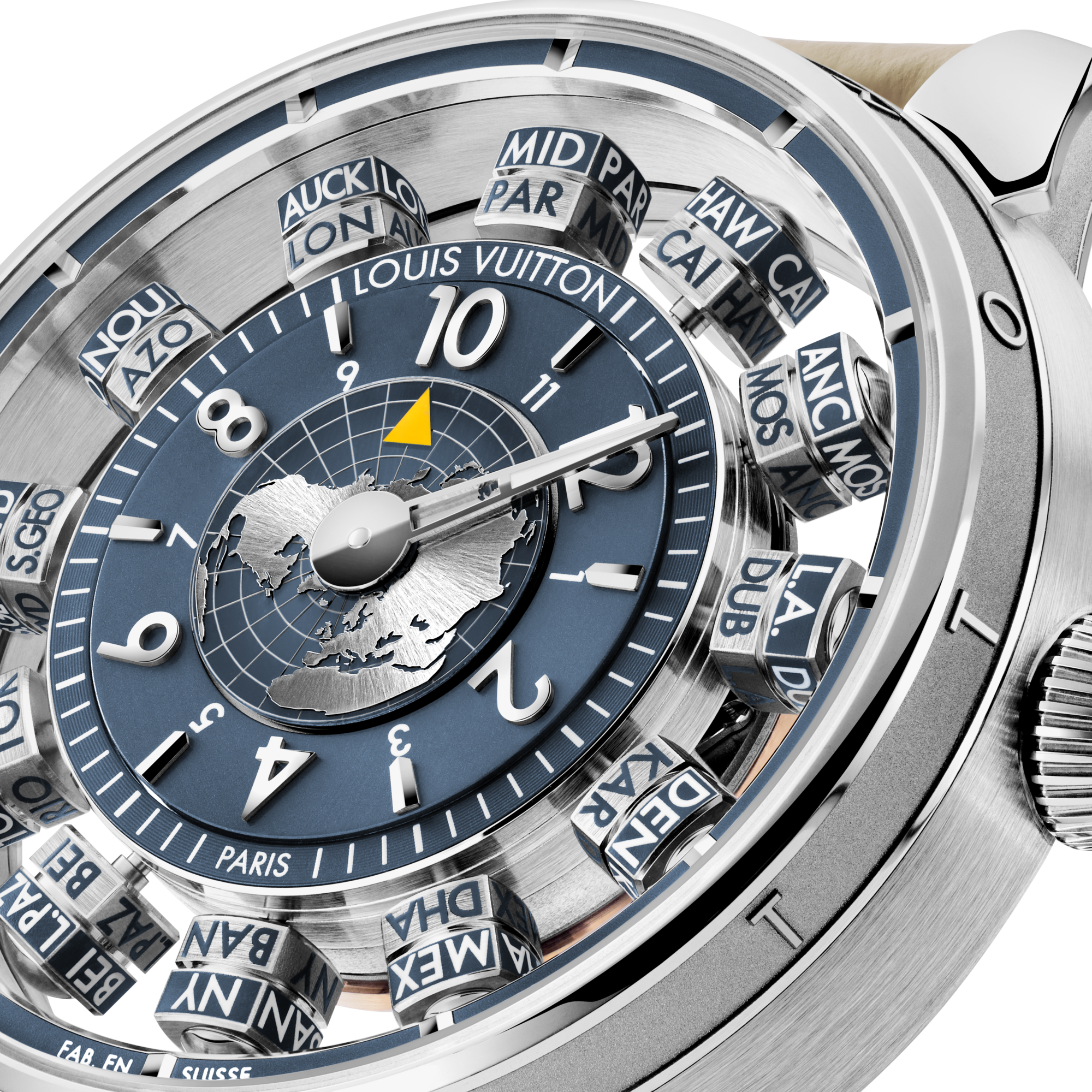 Tambour Taiko Spin Time Air Antipode, Automatic, 42.5mm, White gold  in Watches