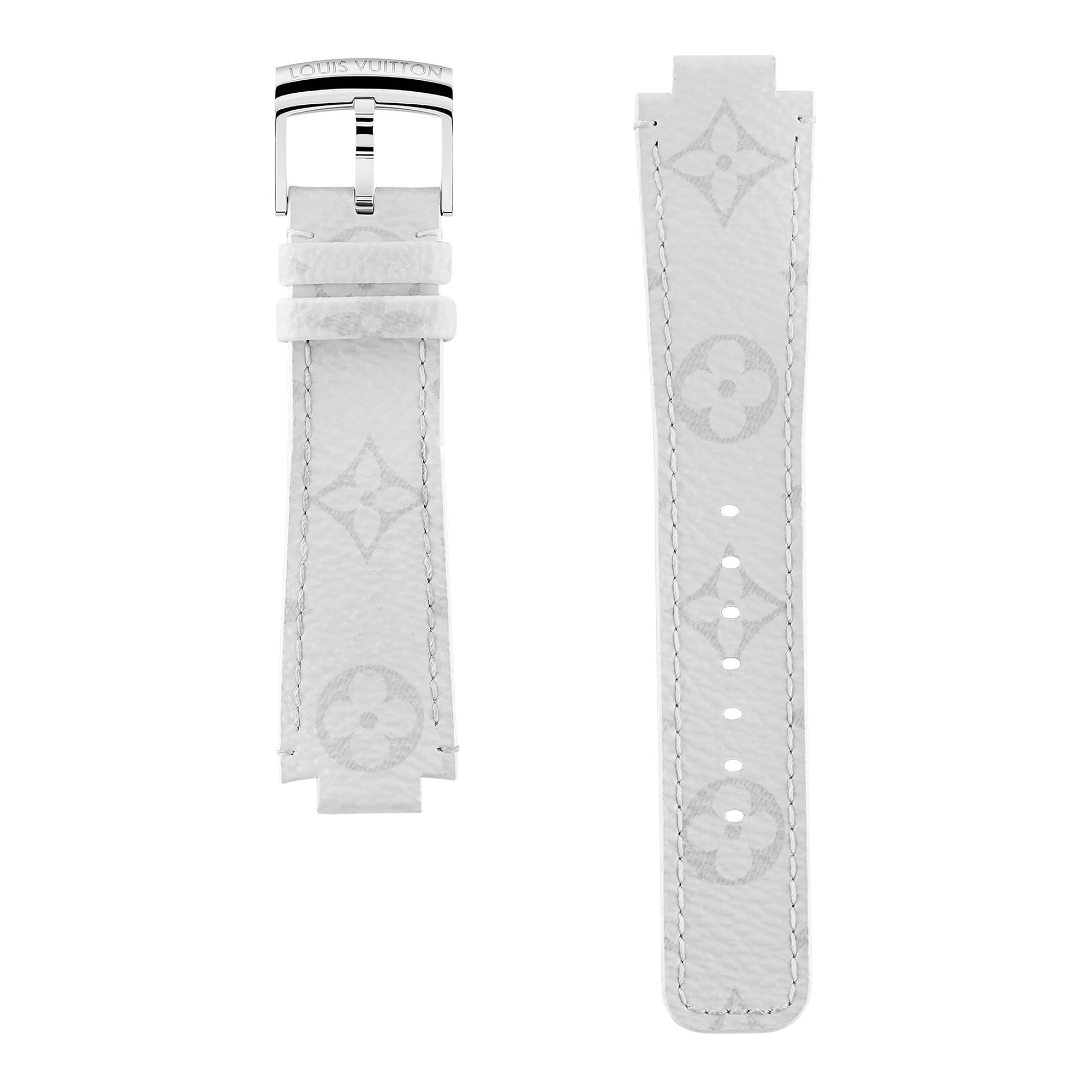 Tambour White Monogram Canvas Strap  in Women