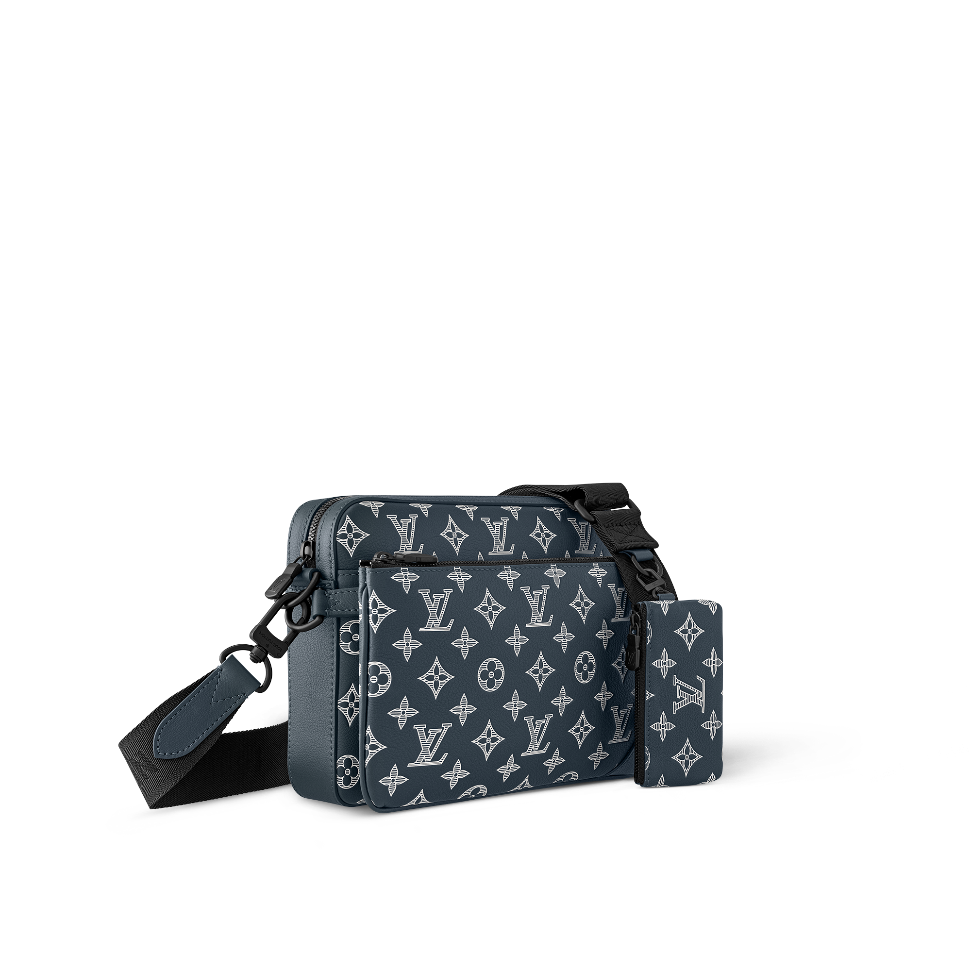 Trio Messenger Monogram Shadow Leather in Men