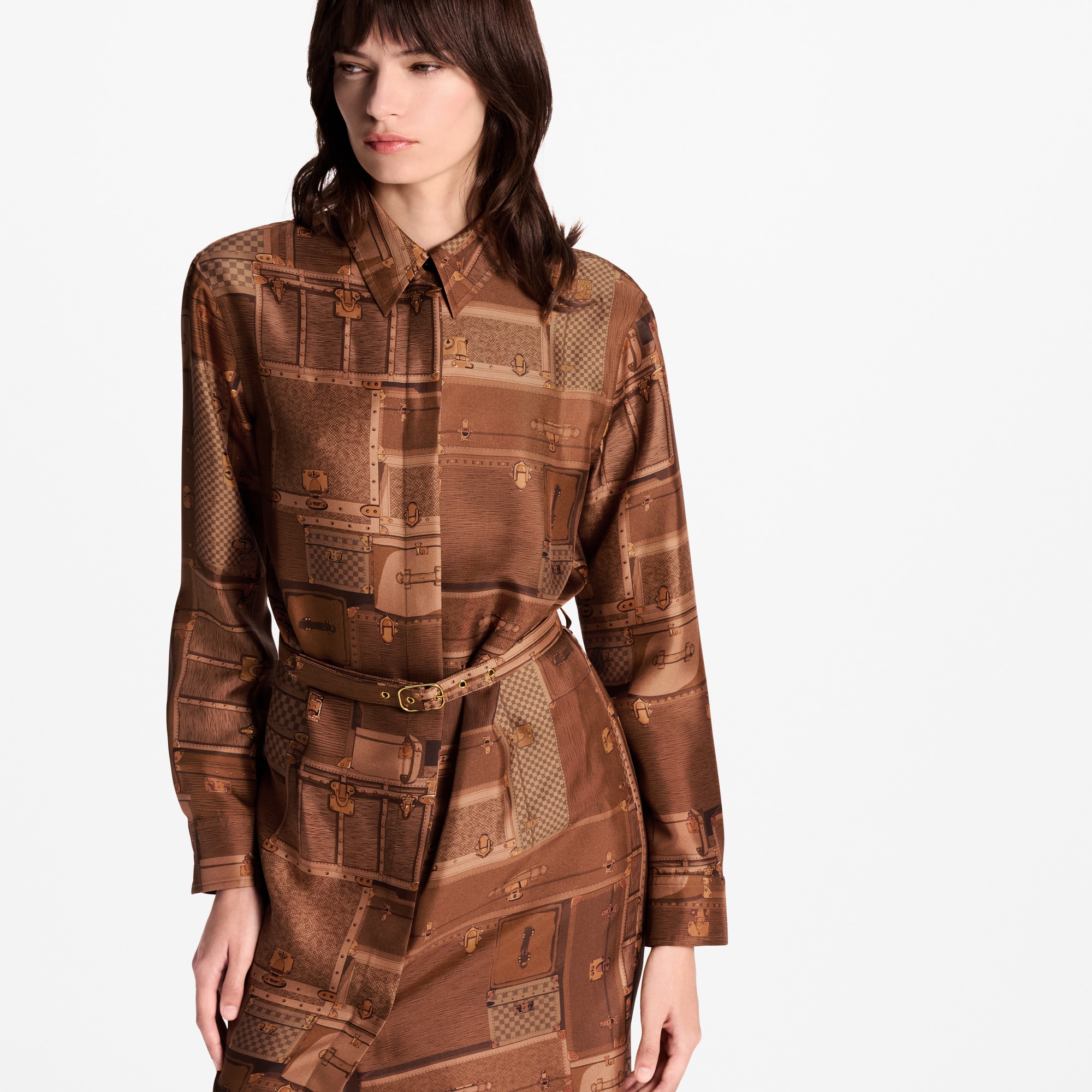 Trunk Print Shirt Dress  in Women