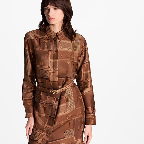 Trunk Print Shirt Dress in Women's Ready-to-Wear Dresses collections by Louis Vuitton (Product zoom)