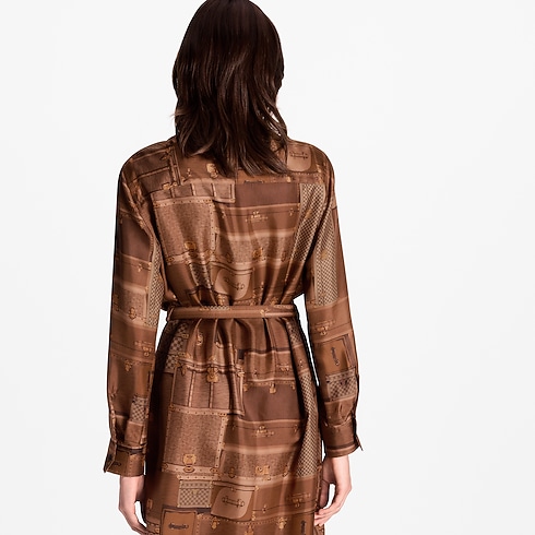 Trunk Print Shirt Dress in Women's Ready-to-Wear Dresses collections by Louis Vuitton (Product zoom)