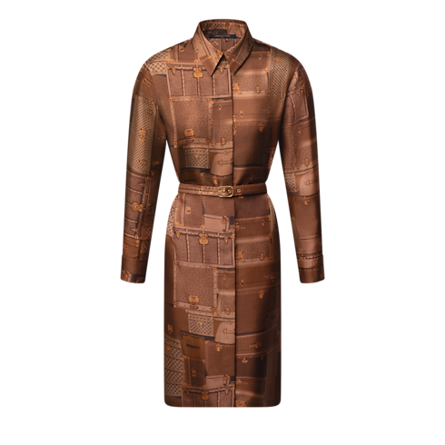 Trunk Print Shirt Dress in Women's Ready-to-Wear Dresses collections by Louis Vuitton (Product zoom)