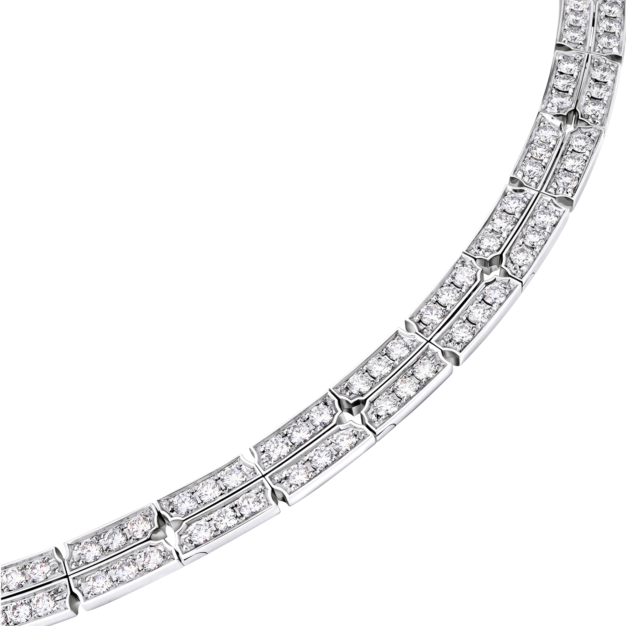 Tumbler Necklace, White Gold and Diamonds  in Jewellery