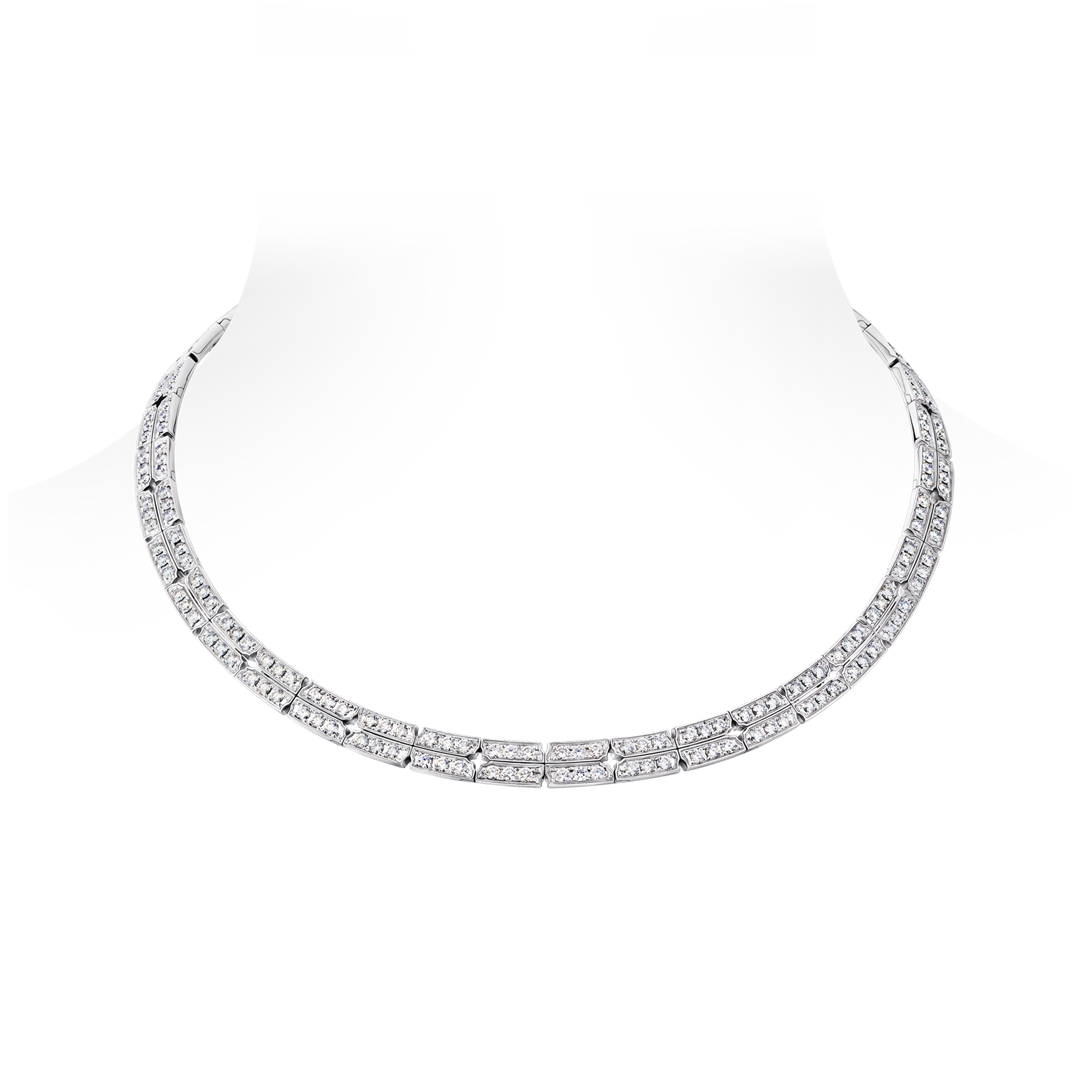 Tumbler Necklace, White Gold and Diamonds  in Jewellery