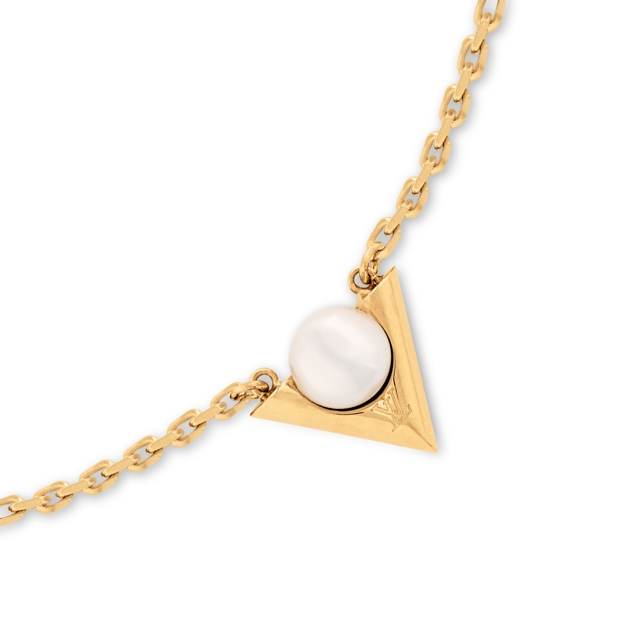 V For Vuitton Pearl And  Metal Necklace . in Women