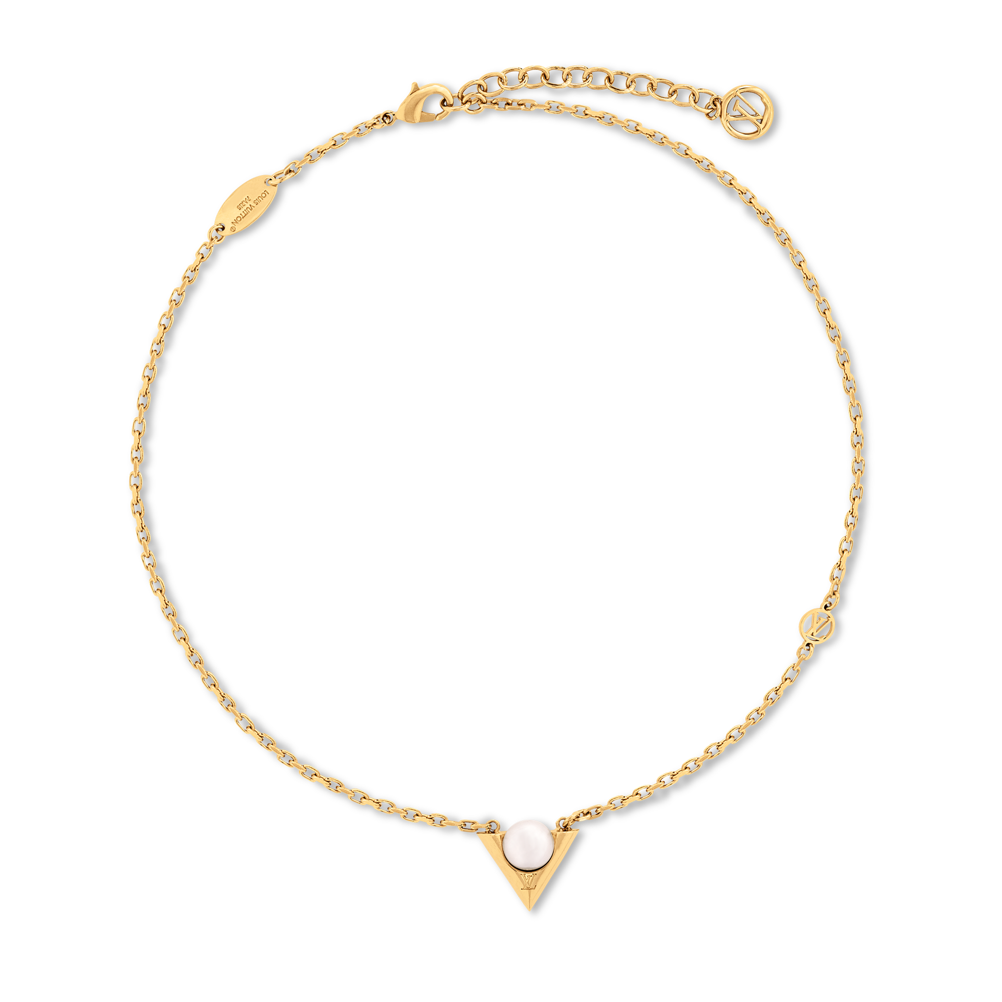 V For Vuitton Pearl And  Metal Necklace . in Women