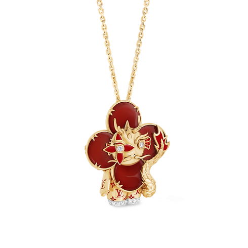 Vivienne Dragon Pendant, Yellow Gold, White Gold, Lacquer, Diamonds & Colored Gemstones in Les Extraordinaires's Jewelry Necklaces and Pendants collections by Louis Vuitton (Product zoom)
