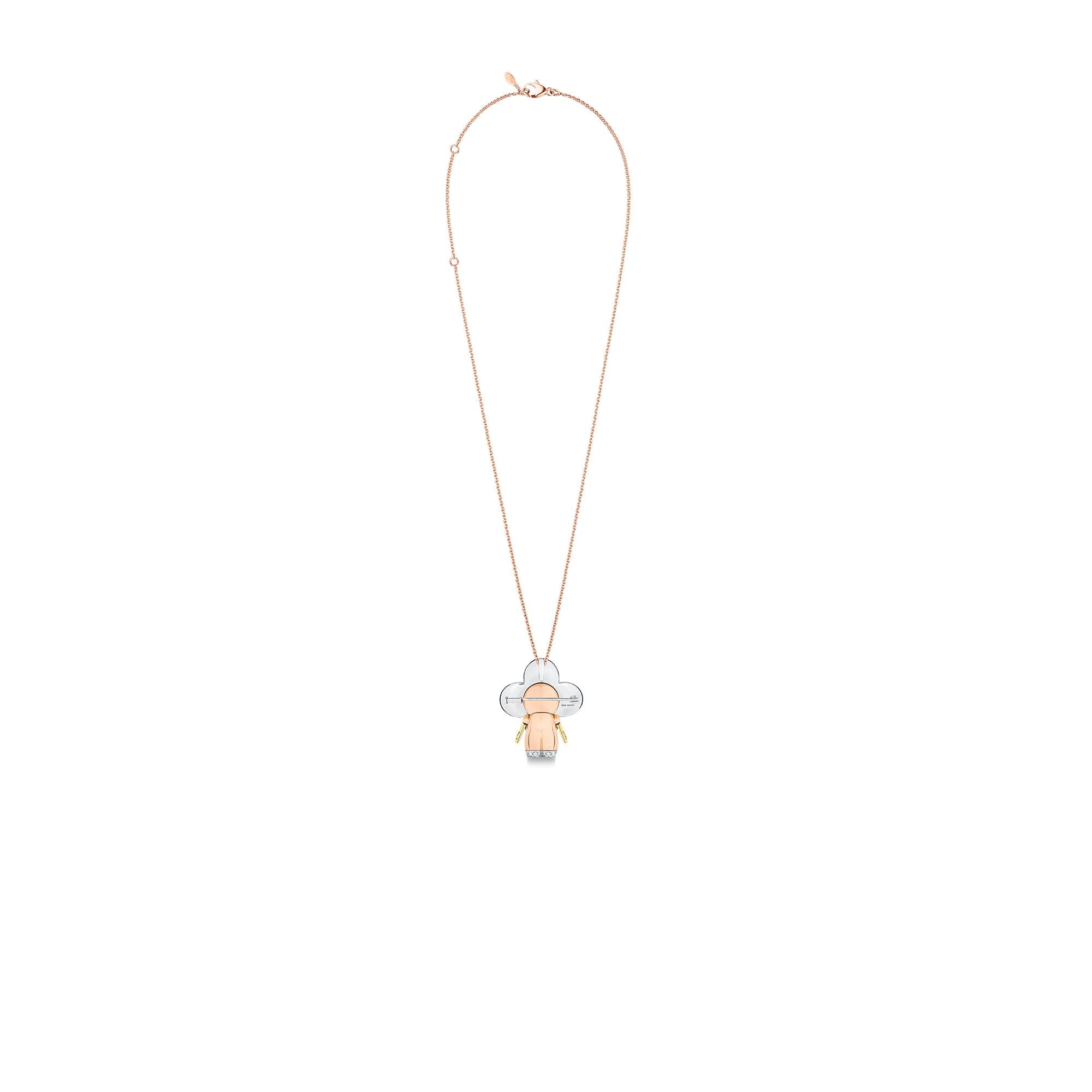 Vivienne large pendant, 3 golds & diamonds pavage  in Jewellery