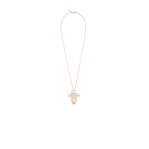 Vivienne large pendant, 3 golds & diamonds pavage in Jewellery's Categories Necklaces and Pendants collections by Louis Vuitton (Product zoom)