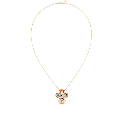 Vivienne Orange Lion Dance Pendant, Yellow Gold, White Gold, Lacquer, Diamonds & Colored Stones in Jewellery's Categories Necklaces and Pendants collections by Louis Vuitton (Product zoom)