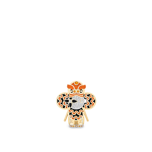 Vivienne Orange Lion Dance Pendant, Yellow Gold, White Gold, Lacquer, Diamonds & Colored Stones in Jewellery's Categories Necklaces and Pendants collections by Louis Vuitton (Product zoom)