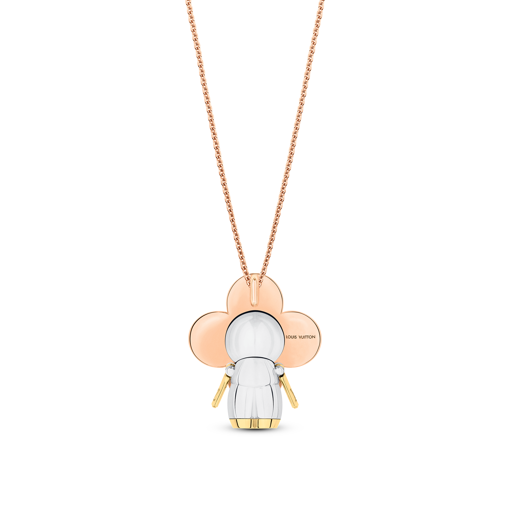 Vivienne pendant, 3 golds & diamonds  in Jewellery