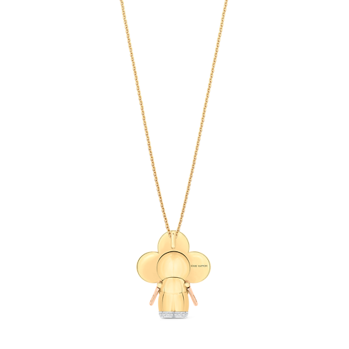 Vivienne pendant, 3 golds, red lacquer & diamonds in Jewellery's Categories Necklaces and Pendants collections by Louis Vuitton (Product zoom)