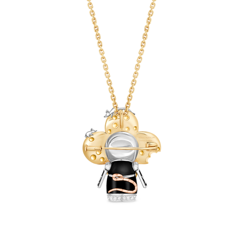 Vivienne Rat Pendant, 3 Golds, Lacquer, Diamonds & Colored Gemstones in Les Extraordinaires's Jewelry Necklaces and Pendants collections by Louis Vuitton (Product zoom)
