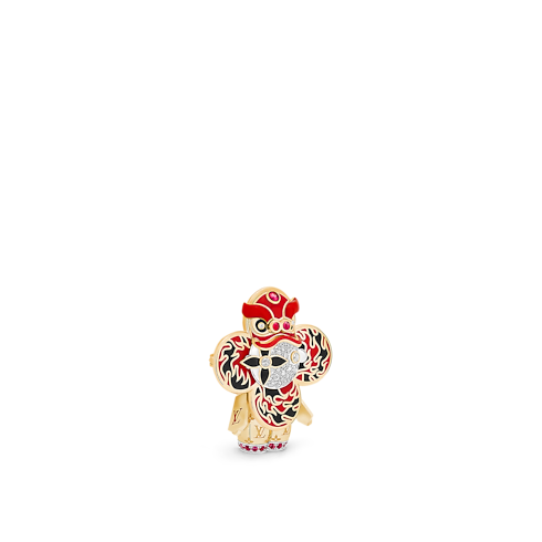 Vivienne Red Lion Dance Pendant, Yellow Gold, White Gold, Lacquer, Diamonds & Colored Stones in Jewellery's Categories Necklaces and Pendants collections by Louis Vuitton (Product zoom)