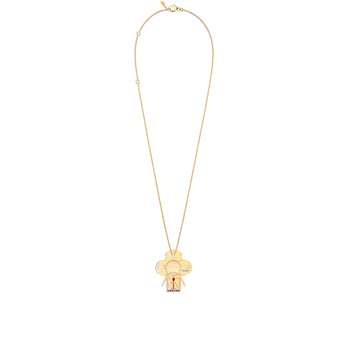 Vivienne Red Lion Dance Pendant, Yellow Gold, White Gold, Lacquer, Diamonds & Colored Stones in Jewellery's Categories Necklaces and Pendants collections by Louis Vuitton (Product zoom)