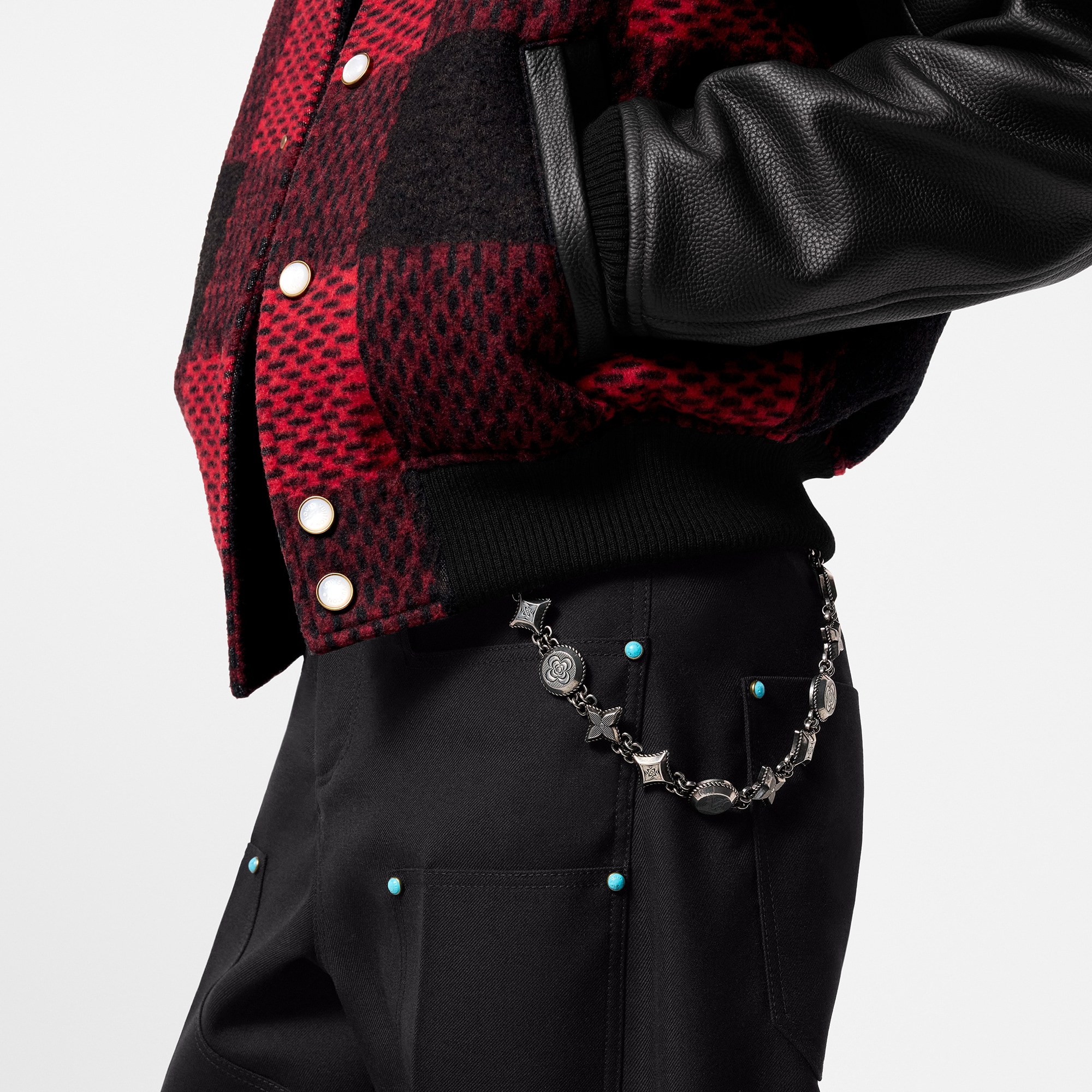 Western Chain Belt and Bag Charm . in Men