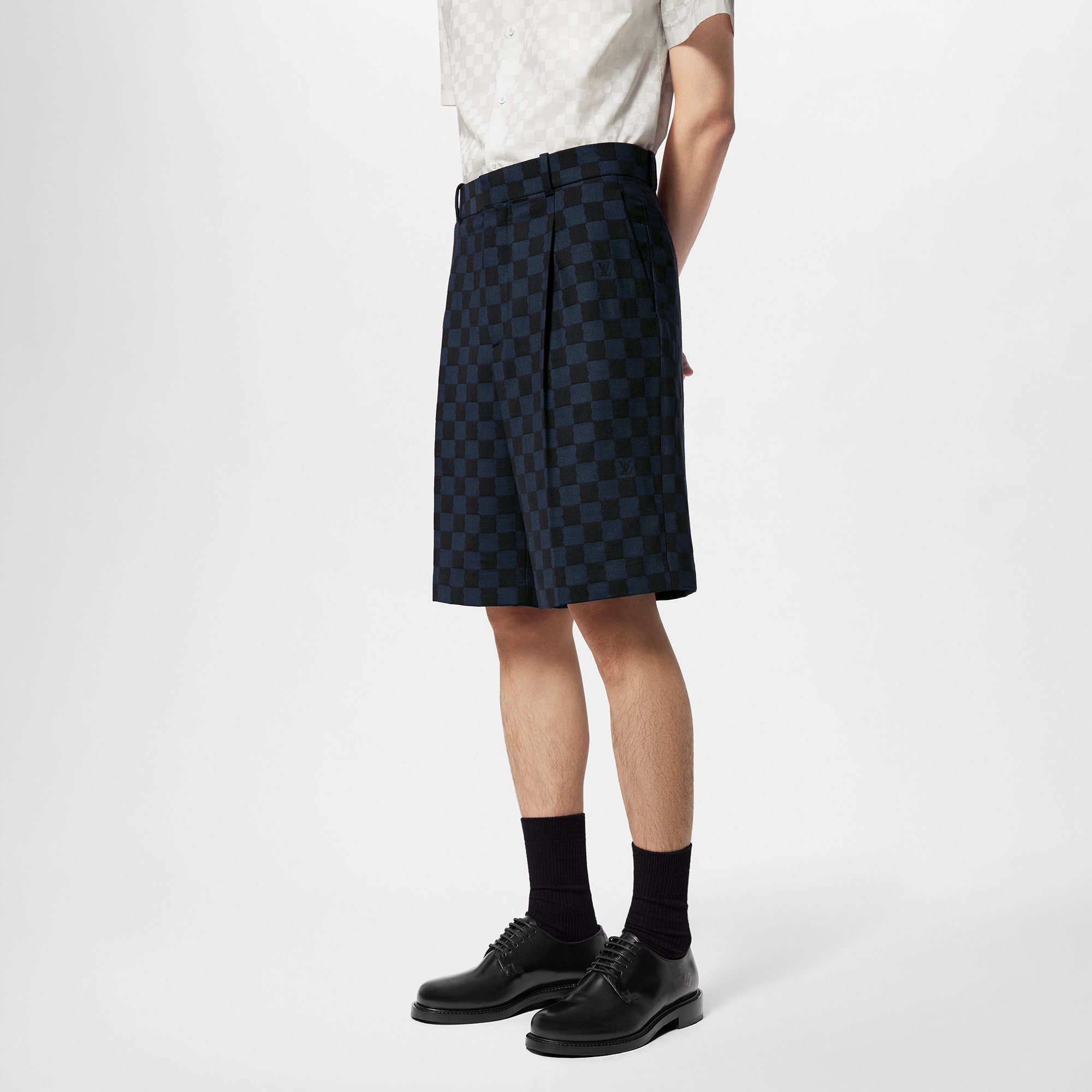 Wool Blend Drawstring Shorts  in Men