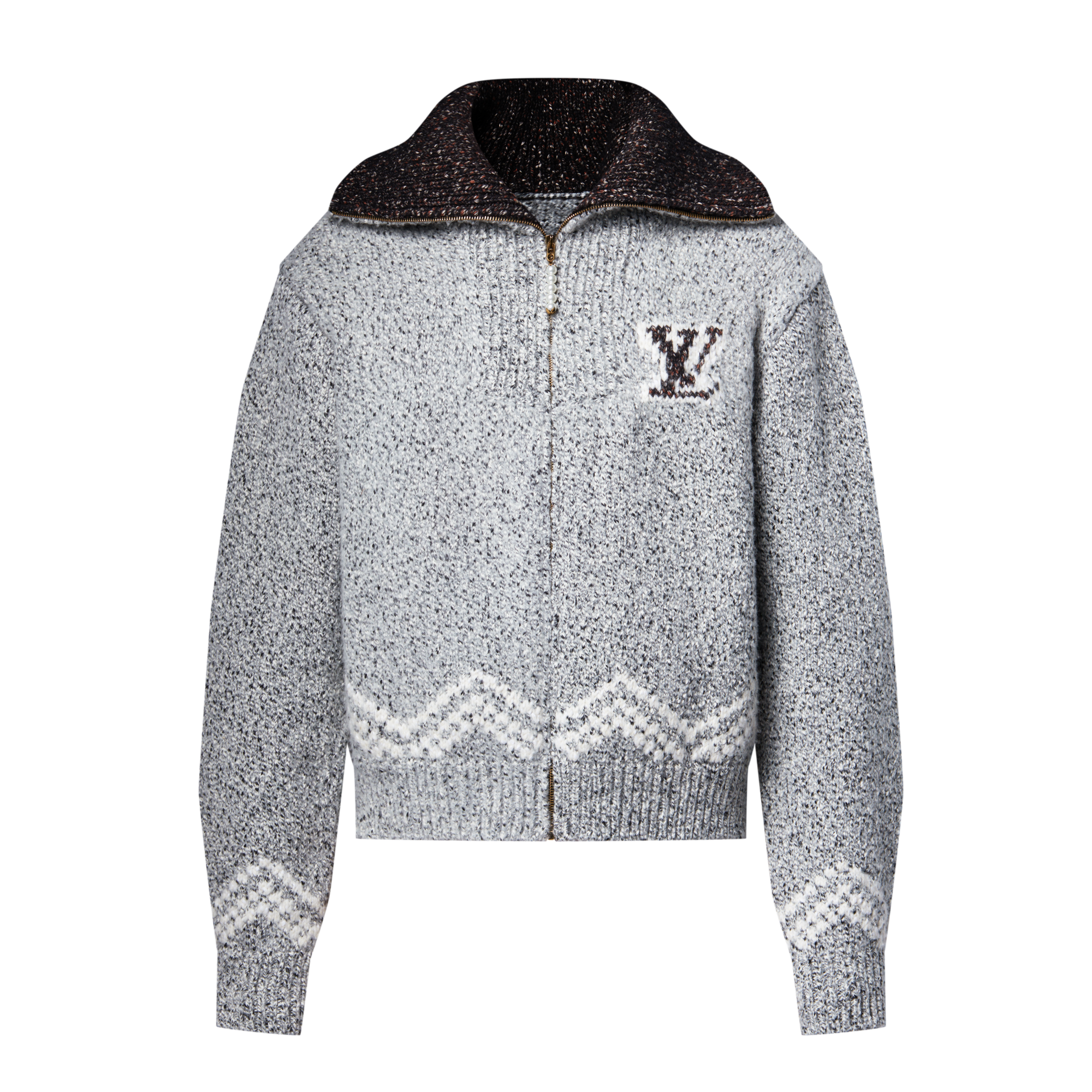 Zippered Knitted Blouson  in Men